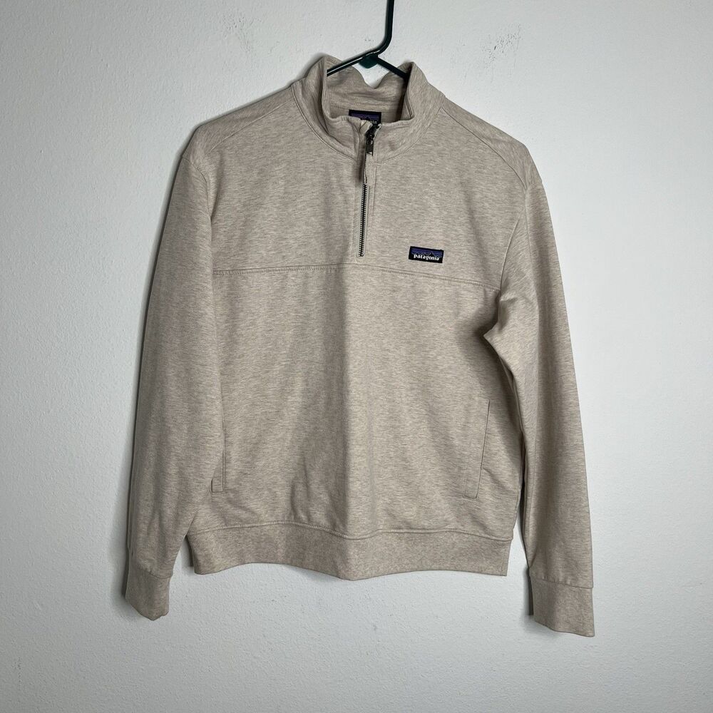 Patagonia Organic Cotton Women Ahnya Pullover Sweater Quarter Zi Size Médium
